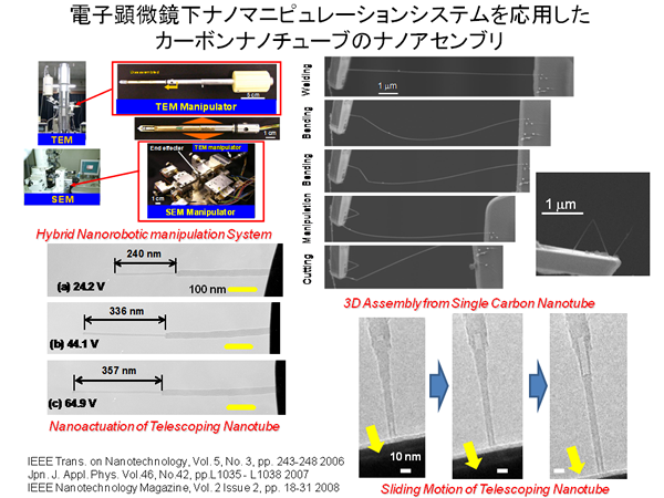 電子顕微鏡下ナノマニピュレーションシステムを応用したカーボンナノチューブのナノアセンブリ